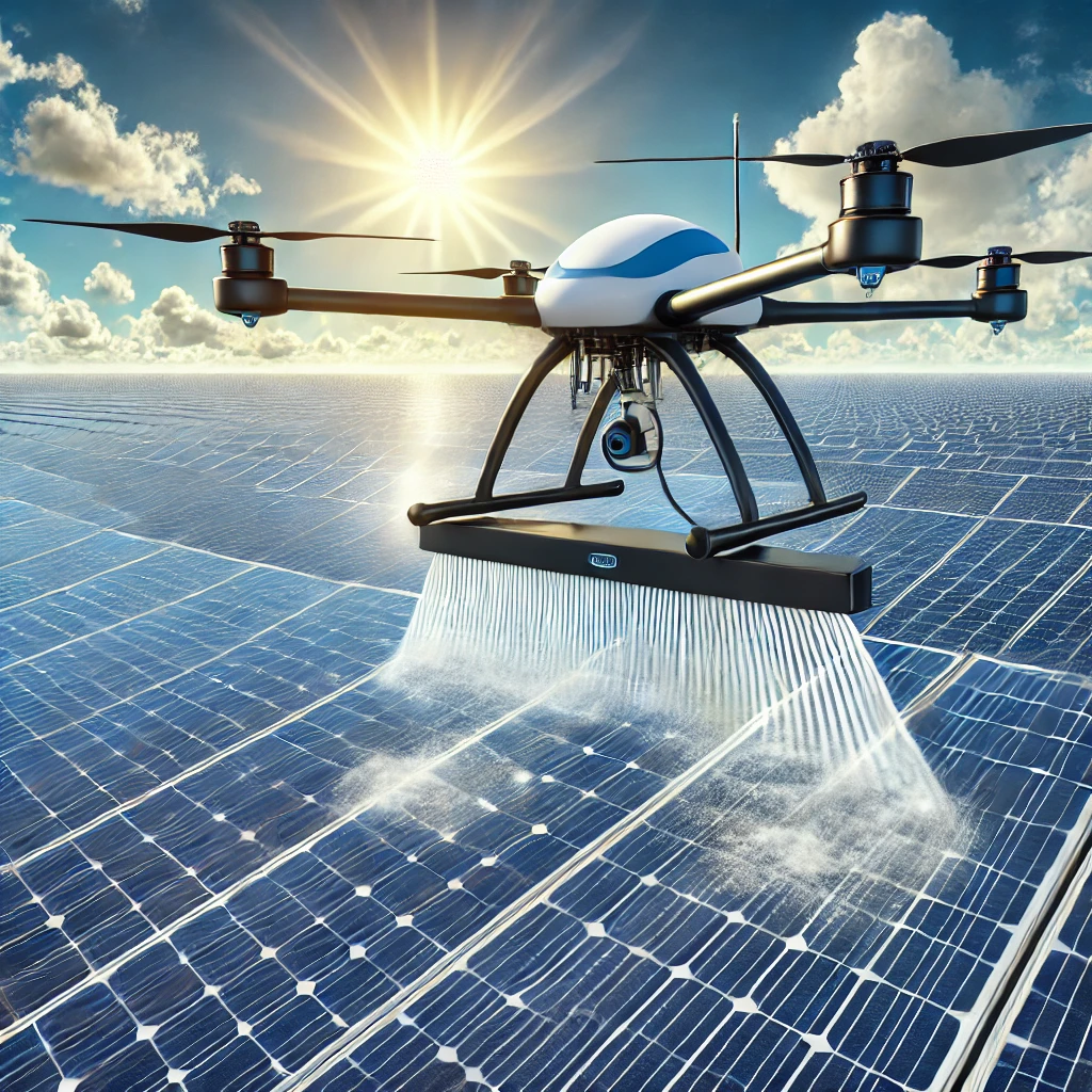 Nettoyage des panneaux solaires par drone